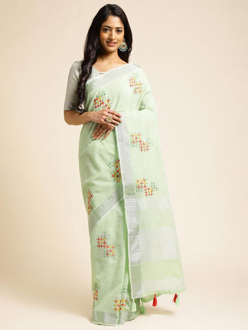Ethnic Motifs Zari Woven Design Banarasi Saree